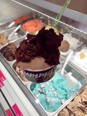 My gelato - Hazelnut and Milk Chocolate at Yummy Helados in Malaga