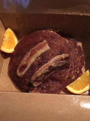 Blueberry Pancakes (with bananas atop) at Herbivore - Berkeley in Berkeley