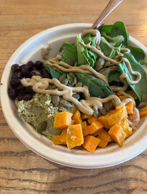 Whole Con Queso Harvest Bowl (VG, it’s cashew queso) #Veganuary at ReU Juicery & Organic Kitchen in Troy