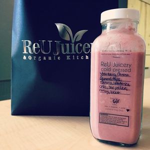 Strawberry Banana Smoothie  at ReU Juicery & Organic Kitchen in Troy