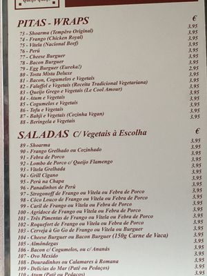 Cozinha vegan = vegan cuisine  at Pao Pao Queijo Queijo in Lisbon