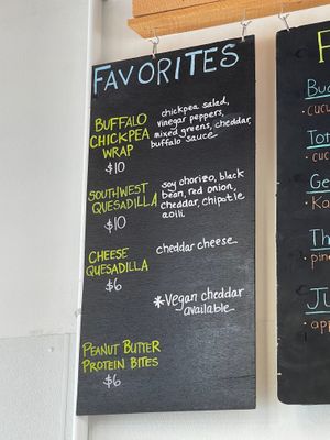 Vegan cheddar available! at High Tide Juice Co. in Westerly