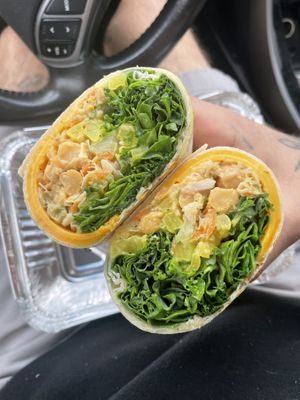 Buffalo chickpeas wrap   at High Tide Juice Co. in Westerly