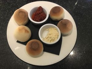 Gluten-free dough balls with houmous and pestorissa at Milano in Killarney