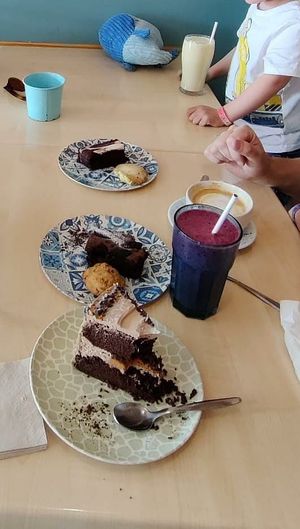 Selection of cakes and cookies, with some smoothies  at Plan Bakery Cafe in Tenerife
