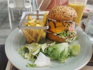 Beyond Burger, vegetarian.  at Plan Bakery Cafe in Tenerife