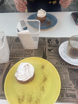 Brunch is followed by an apple and cinnamon cake   at Plan Bakery Cafe in Tenerife