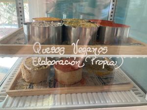 Homemade vegan cheeses at Plan Bakery Cafe in Tenerife