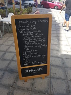 Vegan brunch menu at Plan Bakery Cafe in Tenerife
