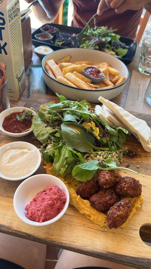 Falafel platter  at Toad Hall in Motueka