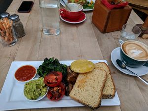 Avo smash at Toad Hall in Motueka
