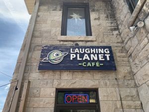 Welcome at Laughing Planet Cafe in Bloomington