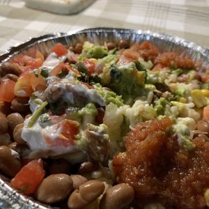 Classic burrito bowl! Vegan. at Laughing Planet Cafe in Bloomington