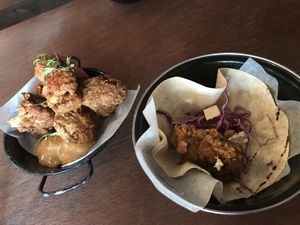 Vegan avocado taco, vegeterian fried cauliflower at Mexico - Ponsonby  in Auckland