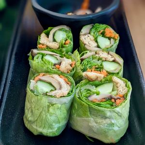 Low Carb Spring Rolls with Mushroom & Tofu at Sandwich Saigon Vegetarian - Cloud Kitchen in Central Singapore