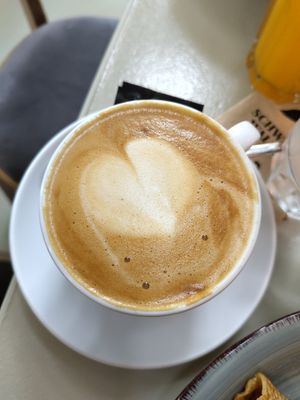 Oat milk cappuccino at Schwarzer Walfisch  in Heidelberg