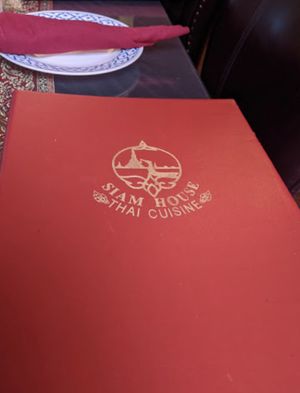 Menu at Siam House in Bloomington
