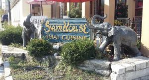 Out front at Siam House in Bloomington
