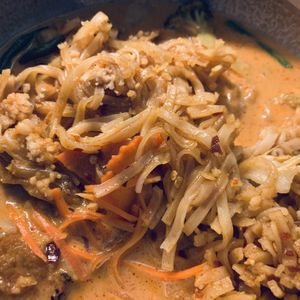 Panang curry with noodles at Siam House in Bloomington