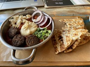 Shaksuka with falafel   at Tel Aviv Urban Food in Lodz