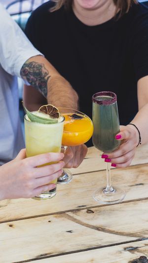 Colourful, tasty vegan coctails  at Tel Aviv Urban Food in Lodz