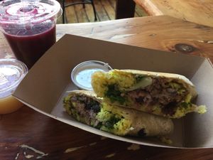 Cheddar broccoli wrap  at Superfood Bar in Denver