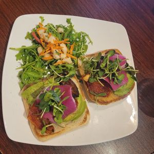 Avocado toast - beware of clarified butter at Tohono Chul in Tucson