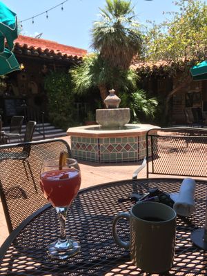Outdoor patio and bottomless mimosas  at Tohono Chul in Tucson