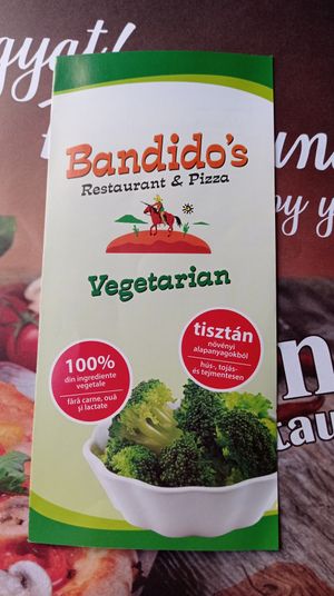Seperate Karte für vegane und vegetarische Gerichte at Bandidos in Miercurea Ciuc