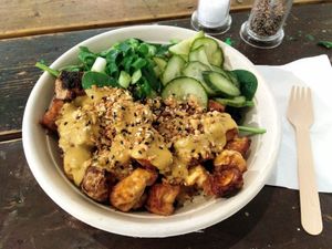 tofu satay at Sprout & Co - Baggot St in Dublin