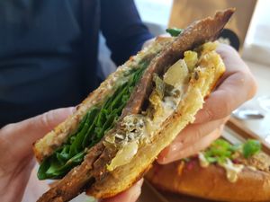 Pastrami sandwich a 10 at Kucha in Ljubljana