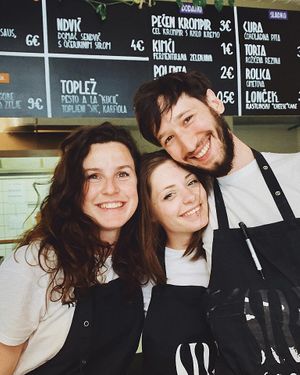 Kucha serving team.  at Kucha in Ljubljana