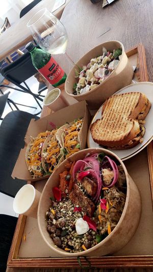 Sisa 2 + k, grilled cheese, tacos, wine and kombucha at Kucha in Ljubljana