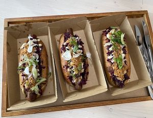 Hot dog at Kucha in Ljubljana