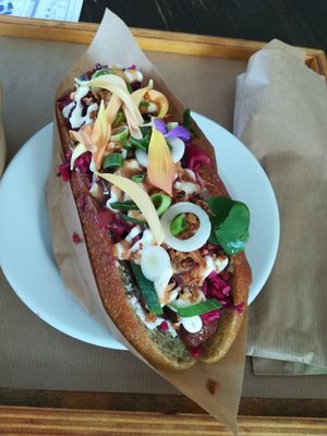 Hot dawg at Kucha in Ljubljana