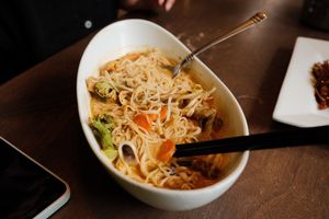 Vegan laksa  at Kopitiam Singapore Cafe in Hobart