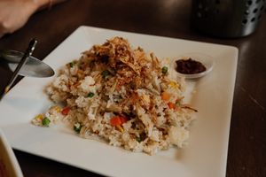 Vegan fried ricee  at Kopitiam Singapore Cafe in Hobart