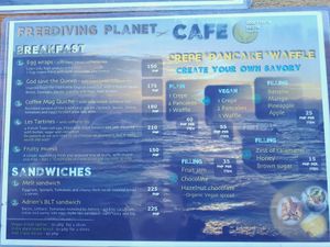 menu at Freediving Planet  in Moalboal