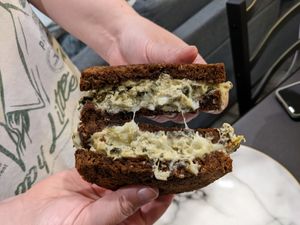 Spinach Dip Grilled Cheese at V Food Spot in London