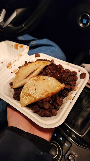 Steak Perogies (there are way more than just 2 😆) at V Food Spot in London