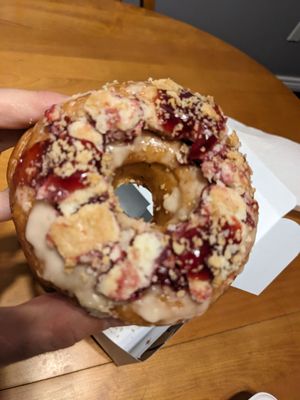 Cherry pie donut at V Food Spot in London