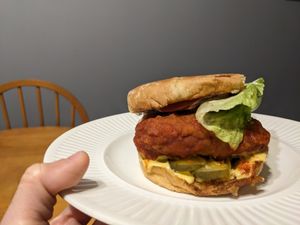 Crunchwich buffalo at V Food Spot in London