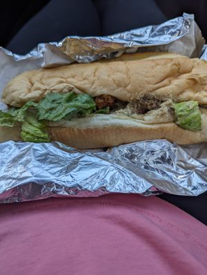 Crispy chicken ceaser sub at V Food Spot in London