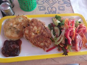 Fritters at Festivus Cafe in Launceston
