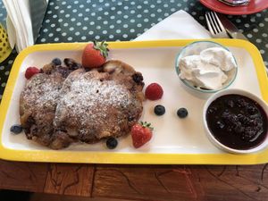 Delicious vegan pancakes ❤️ at Festivus Cafe in Launceston