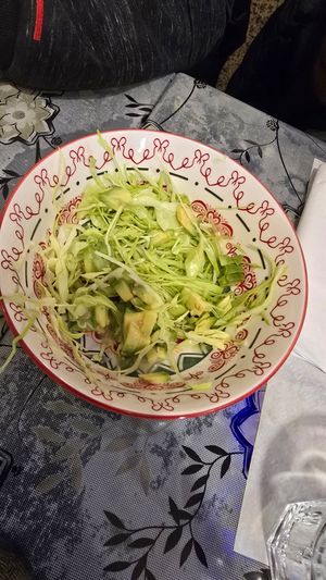 Cabbage salad and avocado at Lapamaki in Porto