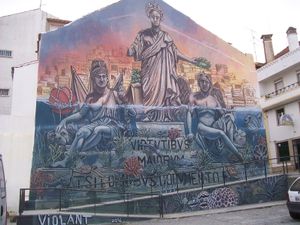 Side wall of the restaurant. at Fast Vegan in Castelo Branco