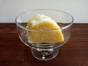 Pudim de ananás com coco. at Fast Vegan in Castelo Branco