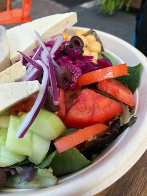 Vegan Mediterranean bowl (that is tofu not feta)  at Miami Fresh Cafe in Miami