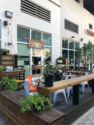 Walk-up window - cafe style patio seating  at Miami Fresh Cafe in Miami